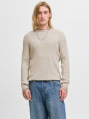 JJEEMIL KNIT CABLE CREW NECK N OOS 12278785