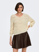 JDYBADUT L/S V-NECK STRUC GLIT T PULL KNT 15302387