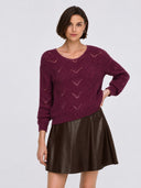 JDYBADUT L/S V-NECK STRUC GLIT T PULL KNT 15302387