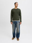 JJEEMIL KNIT CABLE CREW NECK N OOS 12278785