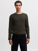 JJEEMIL KNIT CABLE CREW NECK N OOS 12278785