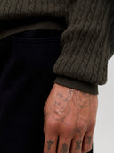JJEEMIL KNIT CABLE CREW NECK N OOS 12278785