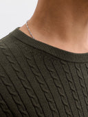 JJEEMIL KNIT CABLE CREW NECK N OOS 12278785