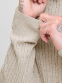 JJEEMIL KNIT CABLE CREW NECK N OOS 12278785