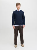 JJEEMIL KNIT CABLE CREW NECK N OOS 12278785