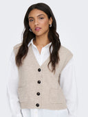 JDYSUPER S/L V-NECK VEST KNT N OOS 15354100