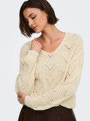 JDYBADUT L/S V-NECK STRUC GLIT T PULL KNT 15302387