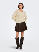 JDYBADUT L/S V-NECK STRUC GLIT T PULL KNT 15302387