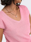 ONLSILVERY S/S V NECK LUREX TO P JRS NOOS 15136069