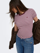ONLVAL S/S O-NECK STRIPE TOP J RS 15380215