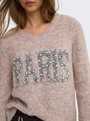 ONLZAGGIE LS PEARL TEXT ONECK CC KNT 15375533