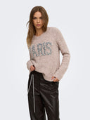 ONLZAGGIE LS PEARL TEXT ONECK CC KNT 15375533