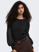 ONLGLOW LS WOVEN MIX O-NECK KN T 15382123