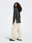 ONLEVIE LS LACE MIX O-NECK KNT 15382505