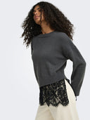 ONLEVIE LS LACE MIX O-NECK KNT 15382505