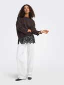 ONLEVIE LS LACE MIX O-NECK KNT 15382505