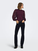 ONLGLOW LS WOVEN MIX O-NECK KN T 15382123