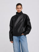 JDYRAYE PU OVERSIZED BOMBER JA CKET PNT 15382263
