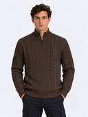 JPRBLUCALLUM CABLE KNIT HALF Z IP 12299947