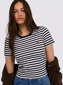 ONLVAL S/S O-NECK STRIPE TOP J RS 15380215