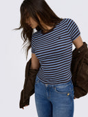 ONLVAL S/S O-NECK STRIPE TOP J RS 15380215