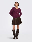JDYBADUT L/S V-NECK STRUC GLIT T PULL KNT 15302387