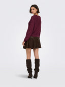 JDYBADUT L/S V-NECK STRUC GLIT T PULL KNT 15302387