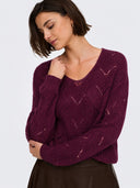 JDYBADUT L/S V-NECK STRUC GLIT T PULL KNT 15302387
