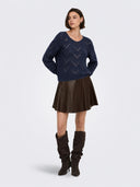 JDYBADUT L/S V-NECK STRUC GLIT T PULL KNT 15302387