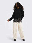 ONLEVIE LS LACE MIX O-NECK KNT 15382505