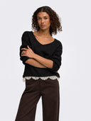 JDYSTEPHANIE L/S V-NECK LACE P ULL KNT 15382078